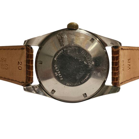 Vintage 1968 Bulova Oceanographer Watch Solid 10K Bezel Ring - Picture 2 of 8